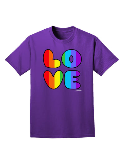 Rainbow LOVE Text Adult Dark T-Shirt by TooLoud-Mens T-Shirt-TooLoud-Purple-Small-Davson Sales