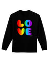 Rainbow LOVE Text Adult Long Sleeve Dark T-Shirt by TooLoud-TooLoud-Black-Small-Davson Sales