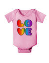 Rainbow LOVE Text Baby Romper Bodysuit by TooLoud-Baby Romper-TooLoud-Light-Pink-06-Months-Davson Sales