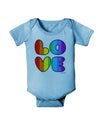 Rainbow LOVE Text Baby Romper Bodysuit by TooLoud-Baby Romper-TooLoud-Light-Blue-06-Months-Davson Sales