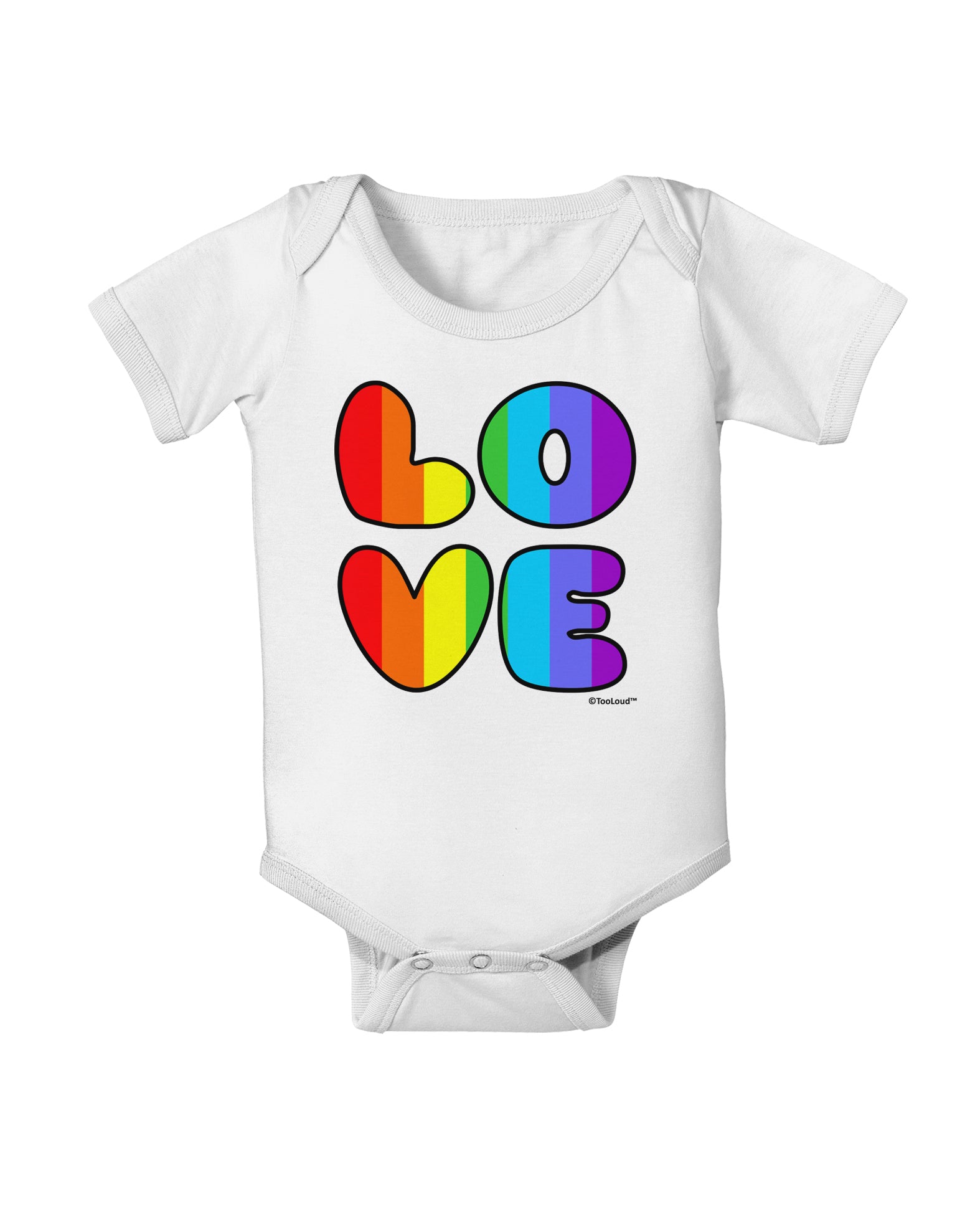 Rainbow LOVE Text Baby Romper Bodysuit by TooLoud-Baby Romper-TooLoud-White-06-Months-Davson Sales