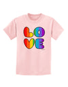 Rainbow LOVE Text Childrens T-Shirt by TooLoud-Childrens T-Shirt-TooLoud-PalePink-X-Small-Davson Sales