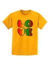 Rainbow LOVE Text Childrens T-Shirt by TooLoud-Childrens T-Shirt-TooLoud-Gold-X-Small-Davson Sales