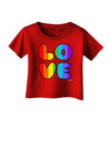 Rainbow LOVE Text Infant T-Shirt Dark by TooLoud-Infant T-Shirt-TooLoud-Red-06-Months-Davson Sales