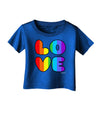 Rainbow LOVE Text Infant T-Shirt Dark by TooLoud-Infant T-Shirt-TooLoud-Royal-Blue-06-Months-Davson Sales