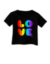 Rainbow LOVE Text Infant T-Shirt Dark by TooLoud-Infant T-Shirt-TooLoud-Black-06-Months-Davson Sales