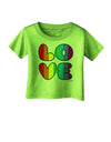 Rainbow LOVE Text Infant T-Shirt by TooLoud-Infant T-Shirt-TooLoud-Lime-Green-06-Months-Davson Sales