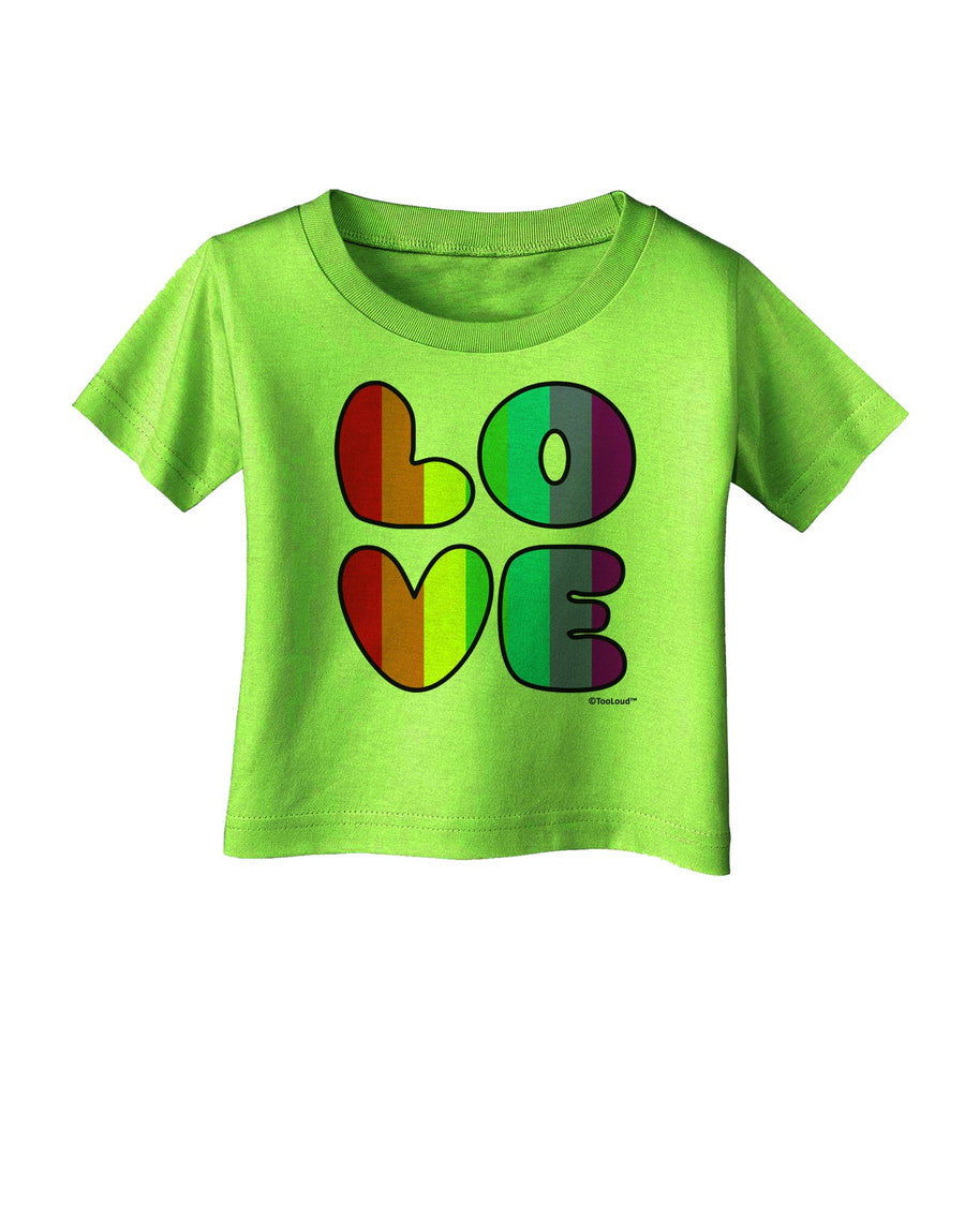 Rainbow LOVE Text Infant T-Shirt by TooLoud-Infant T-Shirt-TooLoud-White-06-Months-Davson Sales