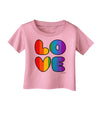 Rainbow LOVE Text Infant T-Shirt by TooLoud-Infant T-Shirt-TooLoud-Candy-Pink-06-Months-Davson Sales