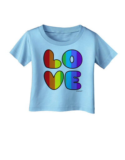 Rainbow LOVE Text Infant T-Shirt by TooLoud-Infant T-Shirt-TooLoud-Aquatic-Blue-06-Months-Davson Sales