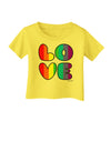 Rainbow LOVE Text Infant T-Shirt by TooLoud-Infant T-Shirt-TooLoud-Yellow-06-Months-Davson Sales