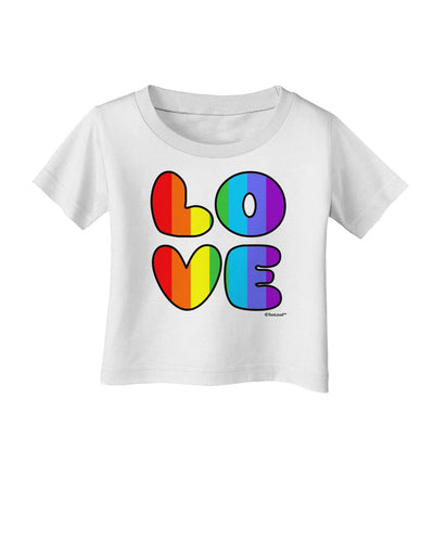 Rainbow LOVE Text Infant T-Shirt by TooLoud-Infant T-Shirt-TooLoud-White-06-Months-Davson Sales