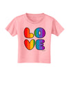 Rainbow LOVE Text Toddler T-Shirt by TooLoud-Toddler T-Shirt-TooLoud-Candy-Pink-2T-Davson Sales