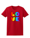 Rainbow LOVE Text Womens Dark T-Shirt by TooLoud-Womens T-Shirt-TooLoud-Red-X-Small-Davson Sales