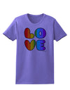 Rainbow LOVE Text Womens T-Shirt by TooLoud-Womens T-Shirt-TooLoud-Violet-X-Small-Davson Sales