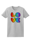 Rainbow LOVE Text Womens T-Shirt by TooLoud-Womens T-Shirt-TooLoud-AshGray-X-Small-Davson Sales