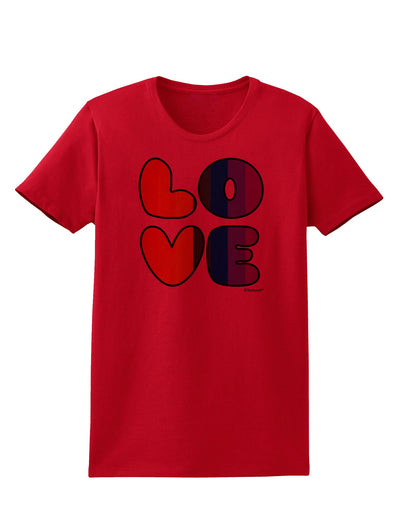 Rainbow LOVE Text Womens T-Shirt by TooLoud-Womens T-Shirt-TooLoud-Red-X-Small-Davson Sales