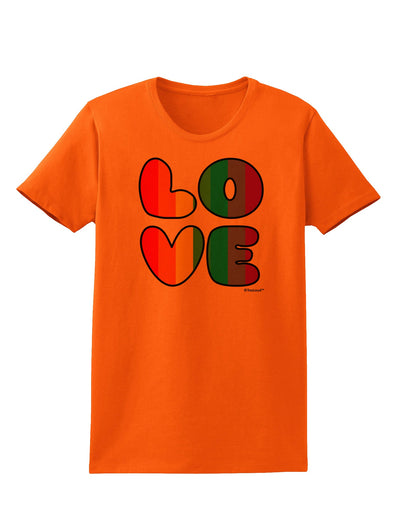 Rainbow LOVE Text Womens T-Shirt by TooLoud-Womens T-Shirt-TooLoud-Orange-X-Small-Davson Sales