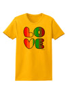 Rainbow LOVE Text Womens T-Shirt by TooLoud-Womens T-Shirt-TooLoud-Gold-X-Small-Davson Sales