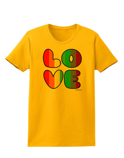 Rainbow LOVE Text Womens T-Shirt by TooLoud-Womens T-Shirt-TooLoud-Gold-X-Small-Davson Sales