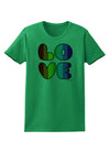 Rainbow LOVE Text Womens T-Shirt by TooLoud-Womens T-Shirt-TooLoud-Kelly-Green-X-Small-Davson Sales