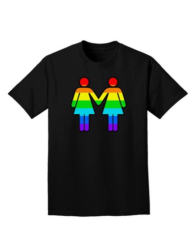 Rainbow Lesbian Women Holding Hands Adult Dark T-Shirt-Mens T-Shirt-TooLoud-Black-Small-Davson Sales