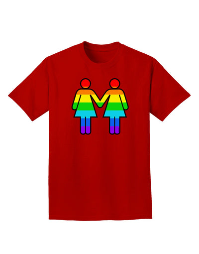 Rainbow Lesbian Women Holding Hands Adult Dark T-Shirt-Mens T-Shirt-TooLoud-Red-Small-Davson Sales