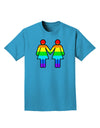 Rainbow Lesbian Women Holding Hands Adult Dark T-Shirt-Mens T-Shirt-TooLoud-Turquoise-Small-Davson Sales