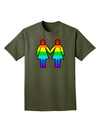 Rainbow Lesbian Women Holding Hands Adult Dark T-Shirt-Mens T-Shirt-TooLoud-Military-Green-Small-Davson Sales