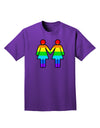 Rainbow Lesbian Women Holding Hands Adult Dark T-Shirt-Mens T-Shirt-TooLoud-Purple-Small-Davson Sales