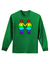 Rainbow Lesbian Women Holding Hands Adult Long Sleeve Dark T-Shirt-TooLoud-Kelly-Green-Small-Davson Sales