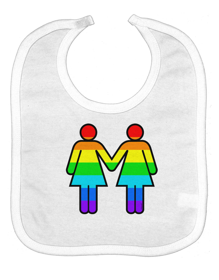 Rainbow Lesbian Women Holding Hands Baby Bib