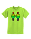 Rainbow Lesbian Women Holding Hands Childrens T-Shirt-Childrens T-Shirt-TooLoud-Lime-Green-X-Small-Davson Sales