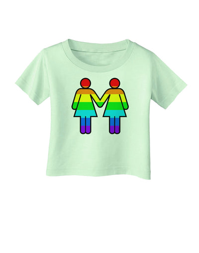 Rainbow Lesbian Women Holding Hands Infant T-Shirt-Infant T-Shirt-TooLoud-Light-Green-06-Months-Davson Sales