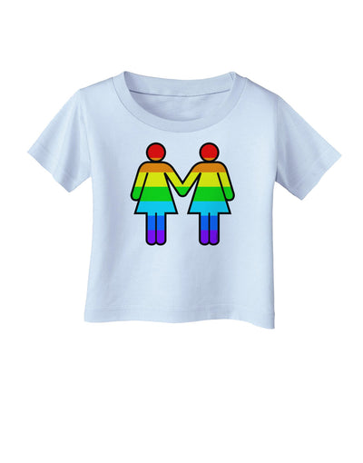 Rainbow Lesbian Women Holding Hands Infant T-Shirt-Infant T-Shirt-TooLoud-Light-Blue-06-Months-Davson Sales