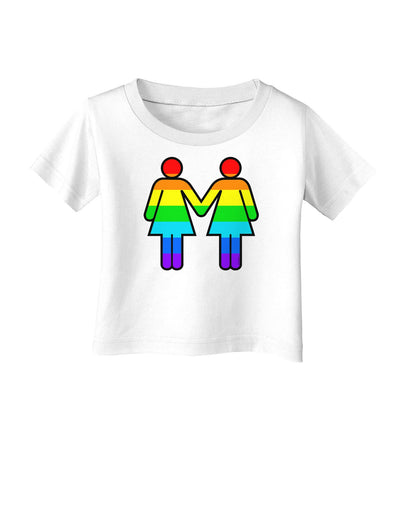 Rainbow Lesbian Women Holding Hands Infant T-Shirt-Infant T-Shirt-TooLoud-White-06-Months-Davson Sales