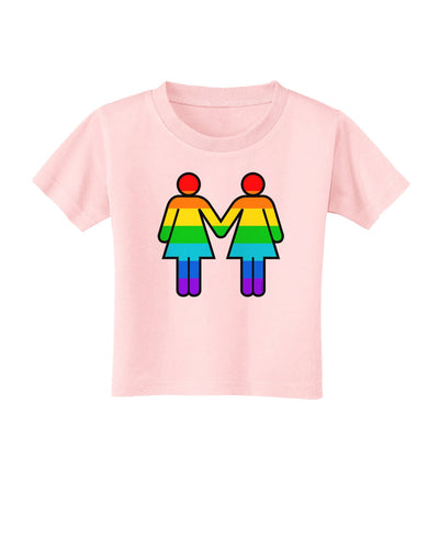 Rainbow Lesbian Women Holding Hands Toddler T-Shirt-Toddler T-Shirt-TooLoud-Light-Pink-2T-Davson Sales