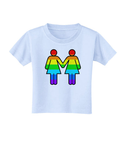 Rainbow Lesbian Women Holding Hands Toddler T-Shirt-Toddler T-Shirt-TooLoud-Light-Blue-2T-Davson Sales