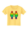 Rainbow Lesbian Women Holding Hands Toddler T-Shirt-Toddler T-Shirt-TooLoud-Daffodil-Yellow-2T-Davson Sales