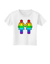 Rainbow Lesbian Women Holding Hands Toddler T-Shirt-Toddler T-Shirt-TooLoud-White-2T-Davson Sales