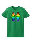 Rainbow Lesbian Women Holding Hands Womens Dark T-Shirt-TooLoud-Kelly-Green-X-Small-Davson Sales