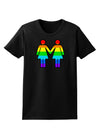 Rainbow Lesbian Women Holding Hands Womens Dark T-Shirt-TooLoud-Black-X-Small-Davson Sales