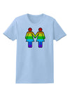 Rainbow Lesbian Women Holding Hands Womens T-Shirt-Womens T-Shirt-TooLoud-Light-Blue-X-Small-Davson Sales