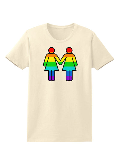 Rainbow Lesbian Women Holding Hands Womens T-Shirt-Womens T-Shirt-TooLoud-Natural-X-Small-Davson Sales