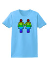 Rainbow Lesbian Women Holding Hands Womens T-Shirt-Womens T-Shirt-TooLoud-Aquatic-Blue-X-Small-Davson Sales