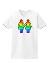 Rainbow Lesbian Women Holding Hands Womens T-Shirt-Womens T-Shirt-TooLoud-White-X-Small-Davson Sales