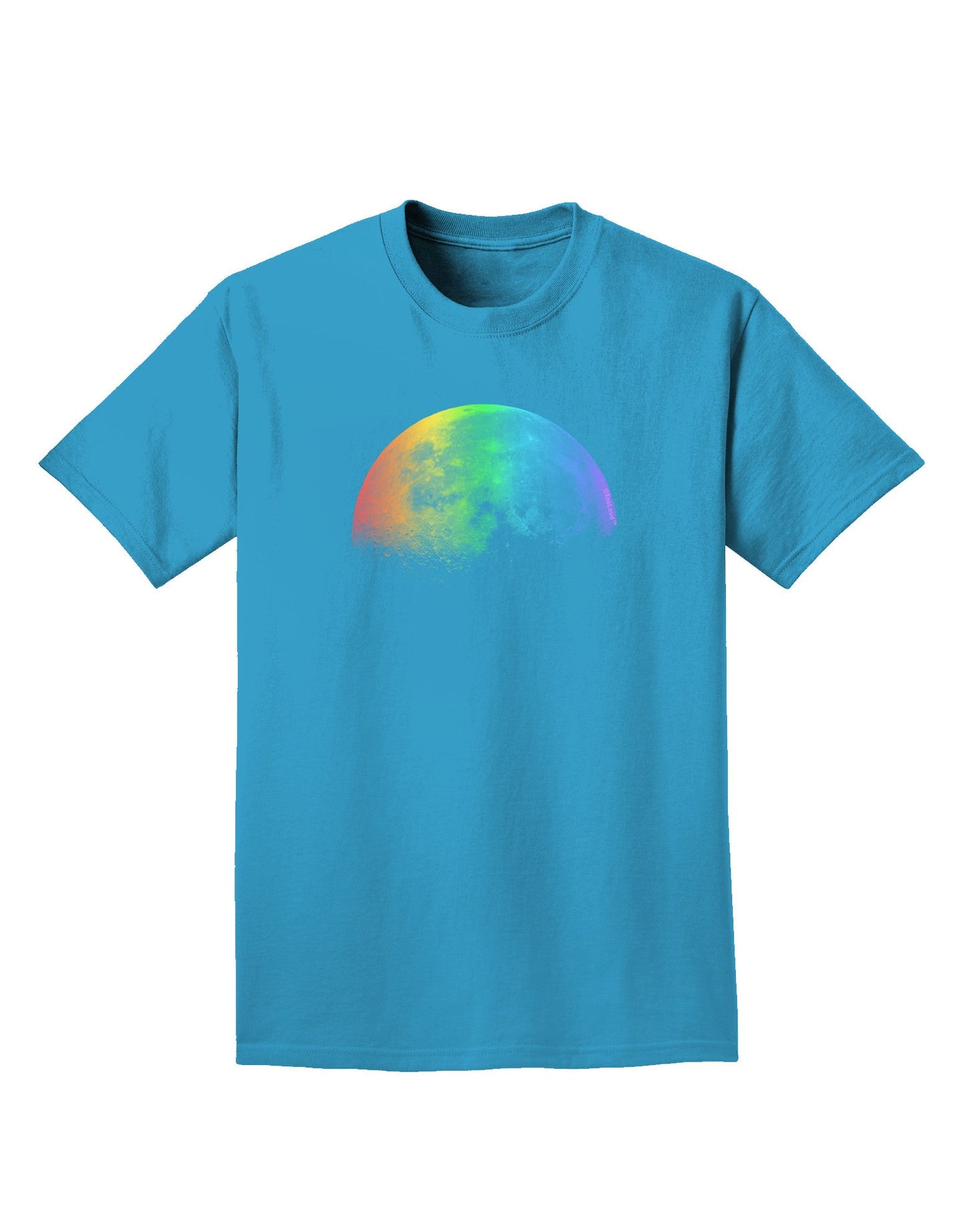 Rainbow Moon Adult Dark T-Shirt-Mens T-Shirt-TooLoud-Turquoise-Small-Davson Sales