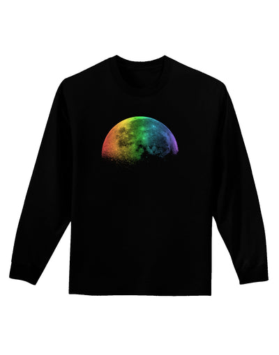 Rainbow Moon Adult Long Sleeve Dark T-Shirt-TooLoud-Black-Small-Davson Sales