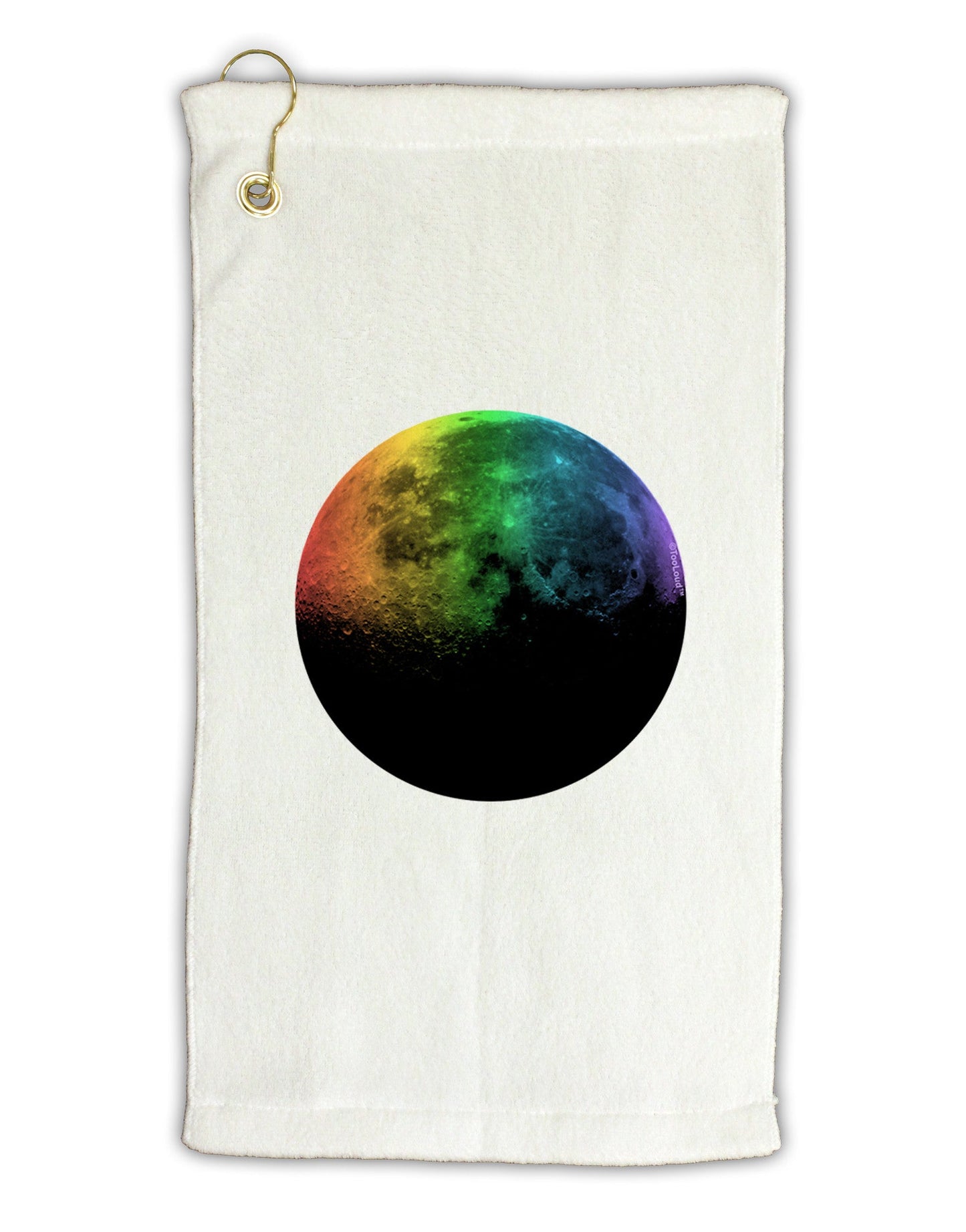 Rainbow Moon Micro Terry Gromet Golf Towel 11"x19-Golf Towel-TooLoud-White-Davson Sales