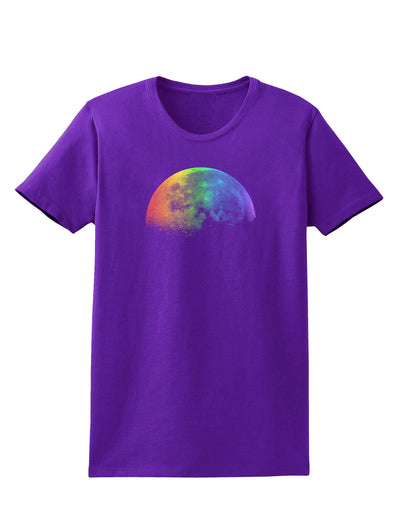 Rainbow Moon Womens Dark T-Shirt-TooLoud-Purple-X-Small-Davson Sales